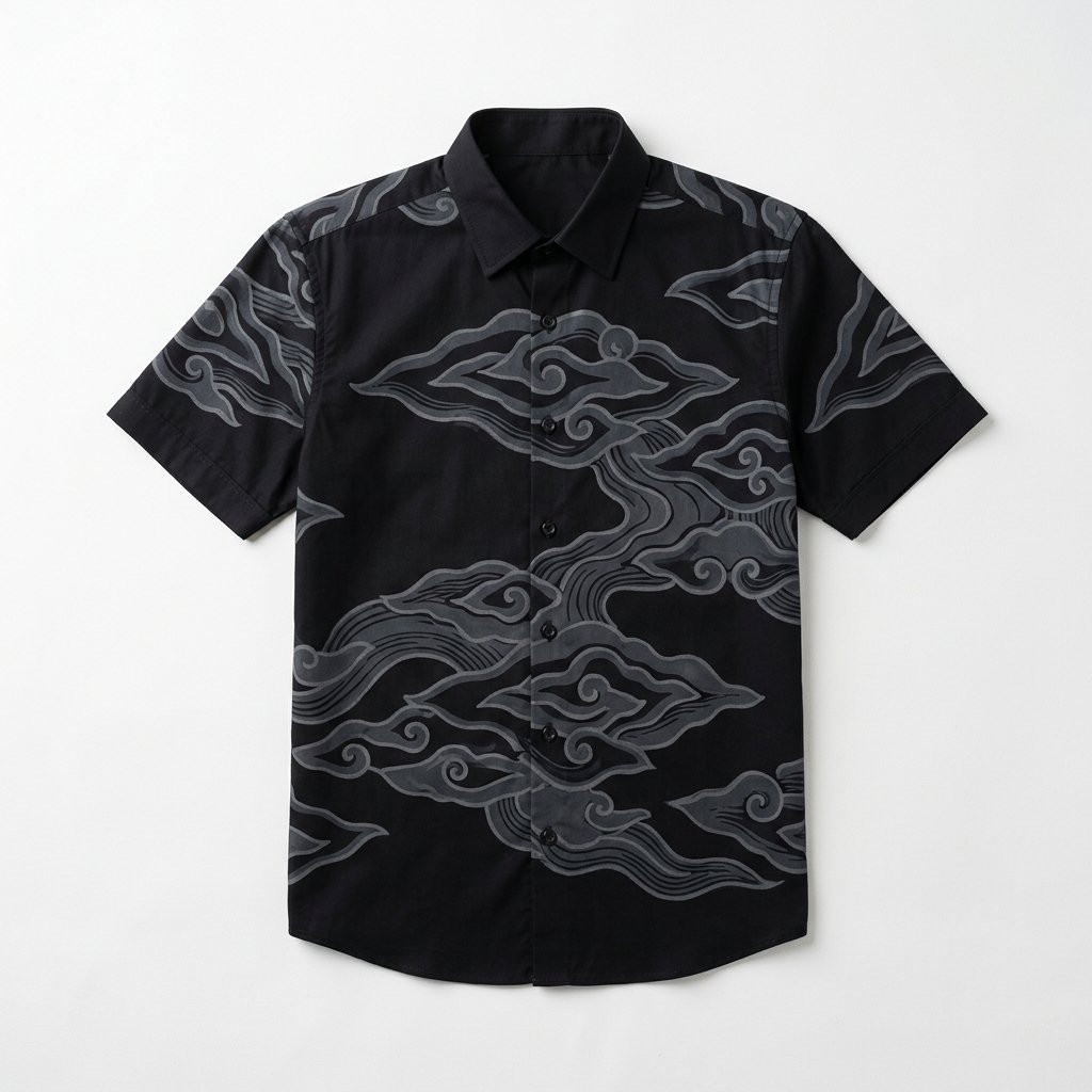 Kemeja Batik Hitam Premium